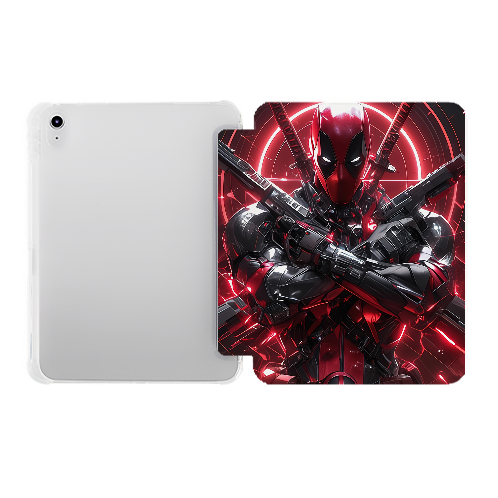 （画像用） Deadpool デッドプール IPad ケース ペン収納付き 三つ折りスタンド PUレザー×シリコン 対応機種9.5/10.5/10.9インチ